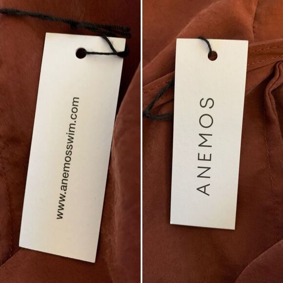 Anemos Square Neck Open Tie Back Dress Rust Brown Size‎ S - Picture 7 of 12